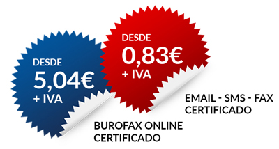 Precios y Tarifas Burofax Online Certificado